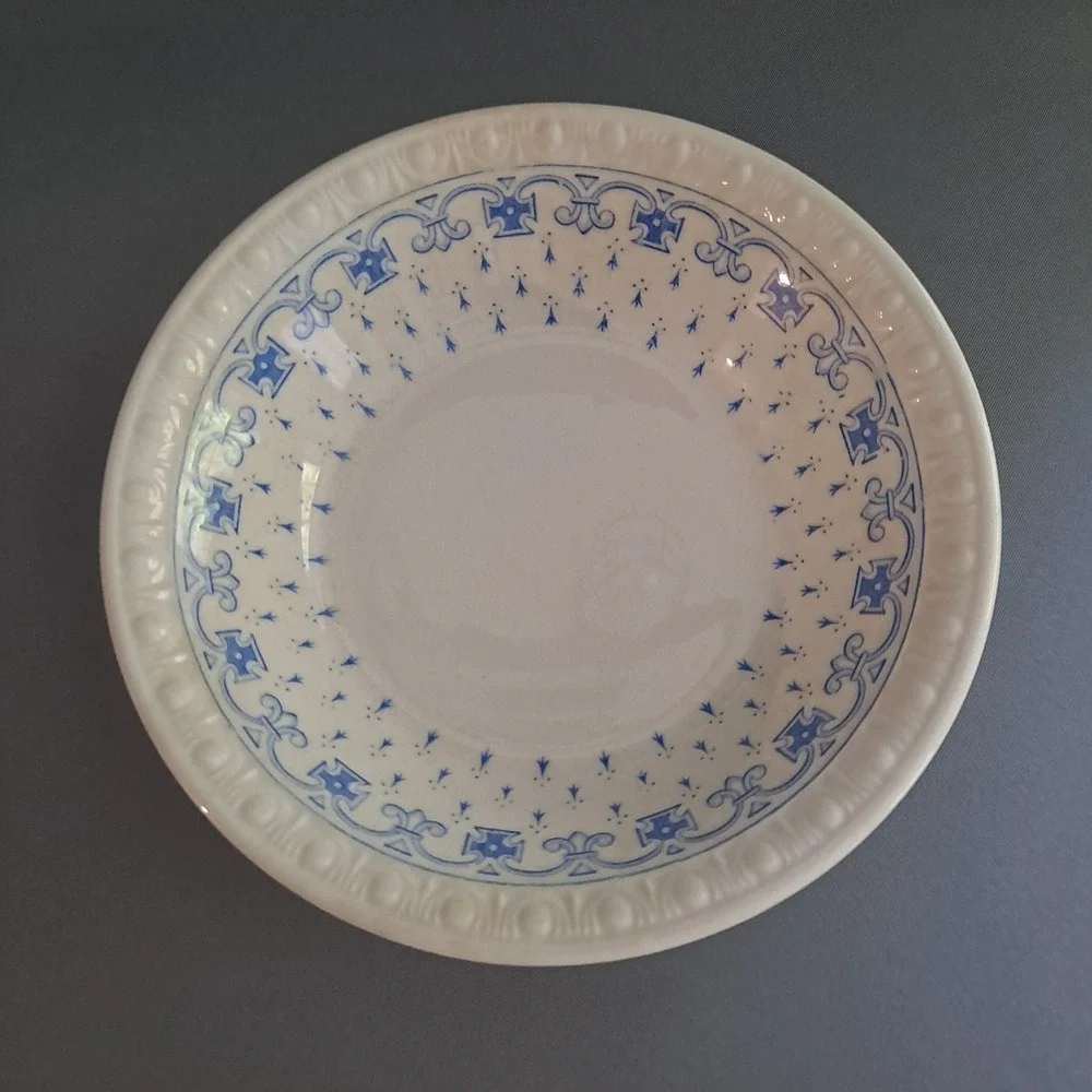 Vtg Copeland Spode Fruit Dessert Bowls Earthenware Blue White Ermine